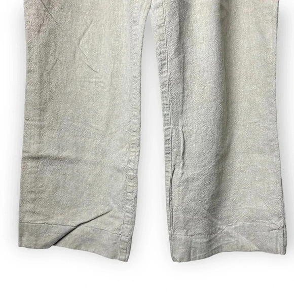 Betabrand Tan Linen Drawstring Loose Fit Ankle Pants - Picture 5 of 8